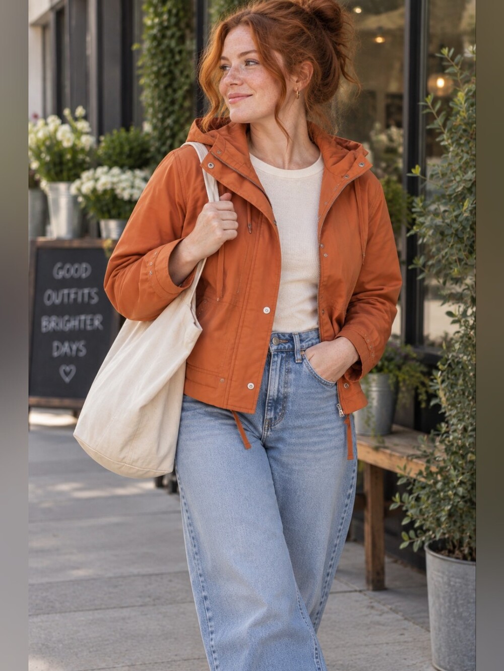 Gap Hooded Anorak jacket Burnt Orange Size xxl